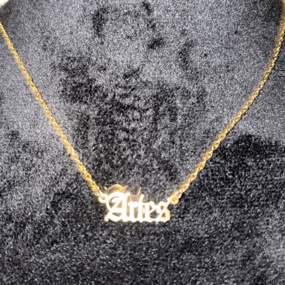 14K GOLD Plated stainless steel  Aries Necklace,Zodiac Sign Pendant,
New - Picture 5 of 7